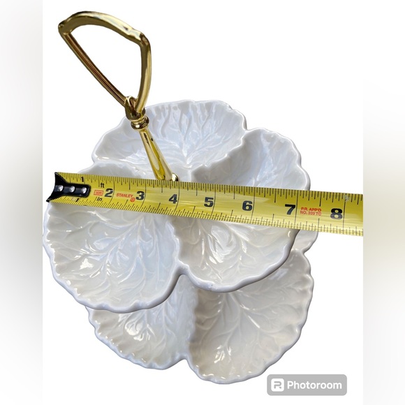 Haeger Pottery 2 Tiered serving tray Tidbit Tray Relish Dish Orange Ceramic - Picture 6 of 8